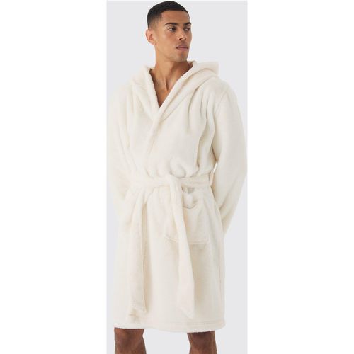 Dressing gown de chambre épaisse en polaire à capuche - S - Boohooman - Modalova