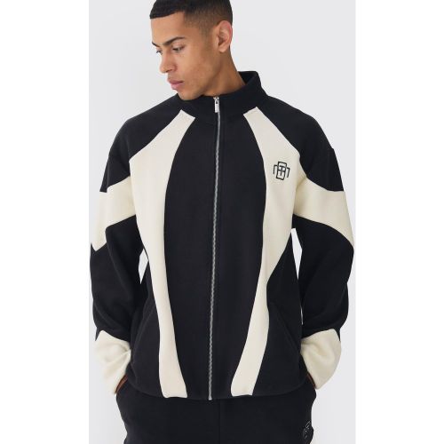 Veste oversize color block en polaire homme - M - Boohooman - Modalova
