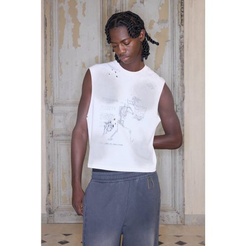 Débardeur délavé à imprimé premium - M - Boohooman - Modalova