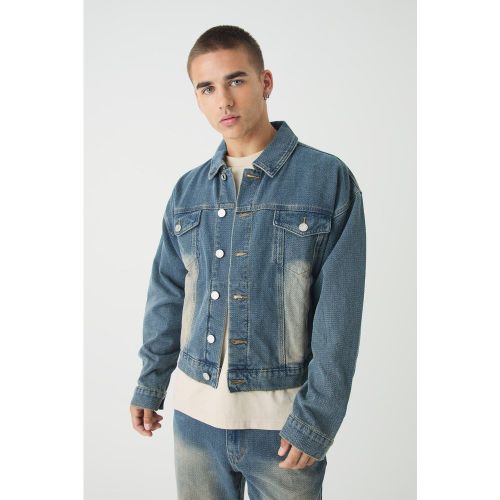 Veste oversize en jean à petites déchirures - S - Boohooman - Modalova