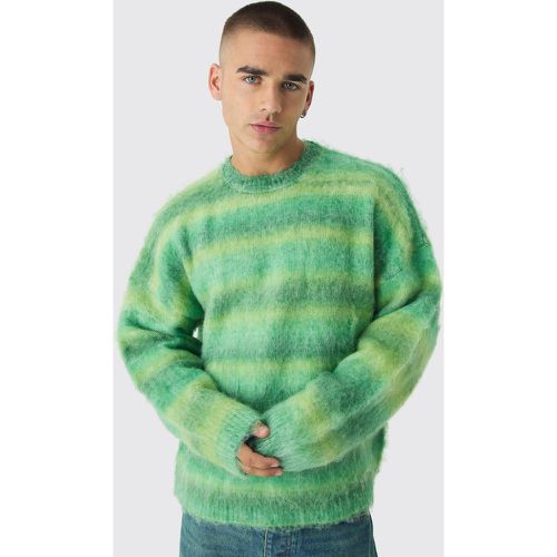 Pull oversize à rayures en maille brossée - S - Boohooman - Modalova