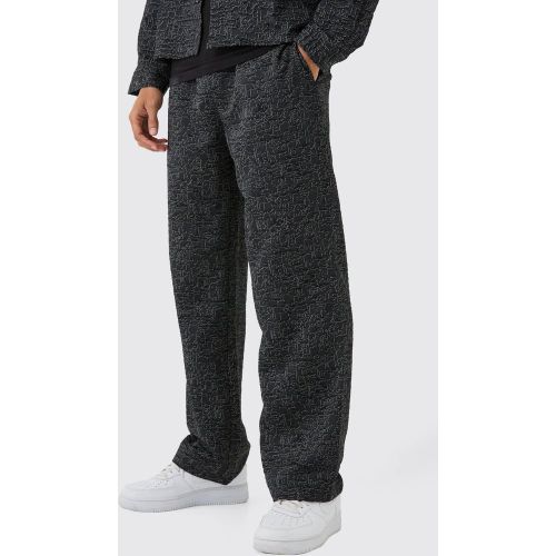 Pantalon large à motif jacquard homme - S - Boohooman - Modalova
