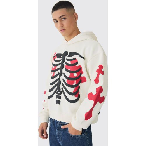 Sweat à capuche oversize à imprimé squelette - M - Boohooman - Modalova