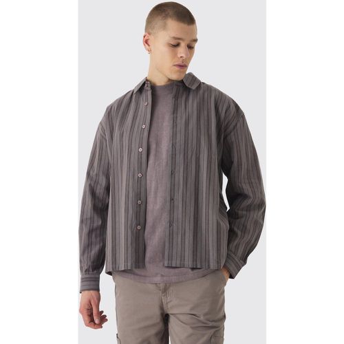 Chemise rayée oversize à manches longues - XL - Boohooman - Modalova