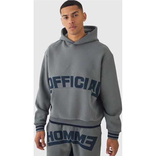 Sweat à capuche oversize côtelé - Official - S - Boohooman - Modalova