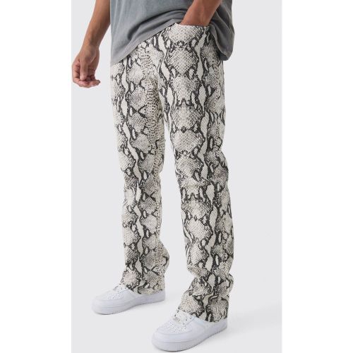 Jean flare slim à imprimé à motif serpent - 28R - Boohooman - Modalova