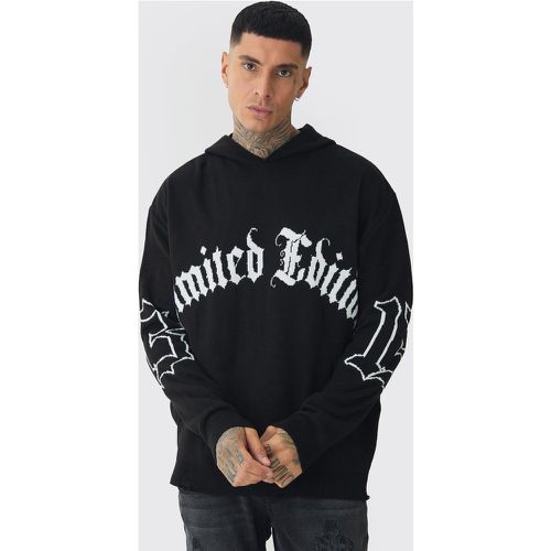 Tall Limited Edition Distressed Knitted Hoodie - XXL - Boohooman - Modalova