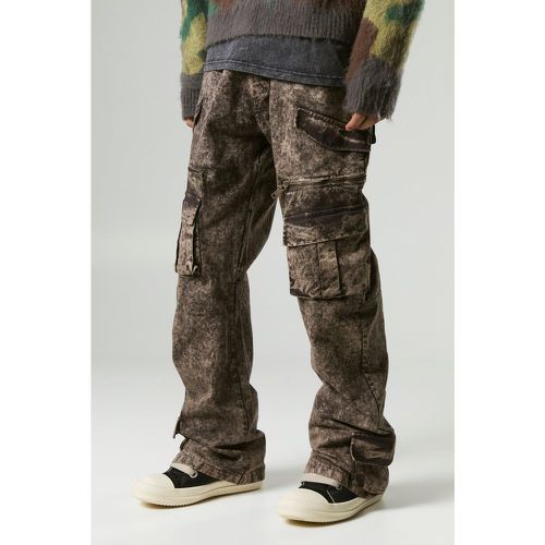 Pantalon cargo large délavé - 28 - Boohooman - Modalova