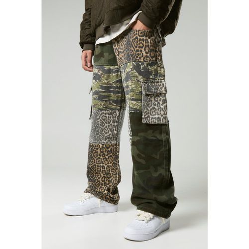 Pantalon baggy léopard patchwork à imprimé camouflage - 28 - Boohooman - Modalova