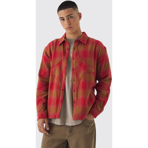 Chemise oversize à carreaux et écusson - S - Boohooman - Modalova