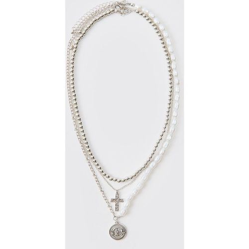 Collier à perles et pendentifs - ONE SIZE - Boohooman - Modalova