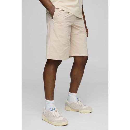 Bermuda plissé en nylon à taille élastiquée - S - Boohooman - Modalova