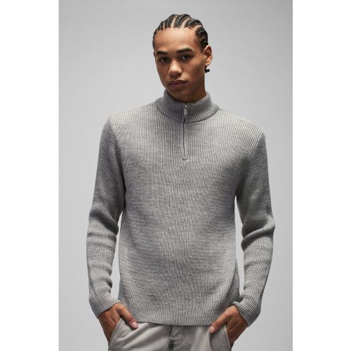 Pull côtelé à col montant - S - Boohooman - Modalova
