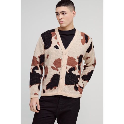 Cardigan large à imprimé vache - S - Boohooman - Modalova