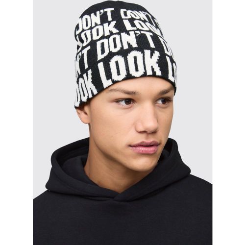 Bonnet à slogan Don't Look - ONE SIZE - Boohooman - Modalova