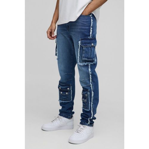 Jean cargo slim à superposition délavé homme - 28R - Boohooman - Modalova
