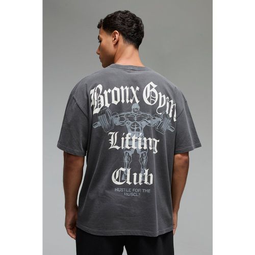 T-shirt de sport oversize délavé à slogan Bronx - MAN Active homme - S - Boohooman - Modalova