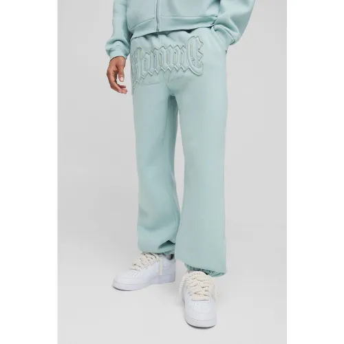Jogging oversize à écussons - S - Boohooman - Modalova