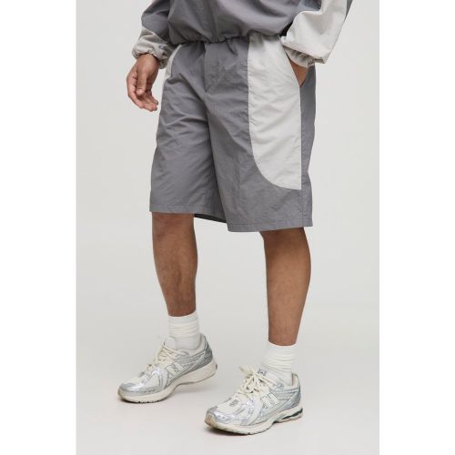 Short ample color block à taille élastique - S - Boohooman - Modalova
