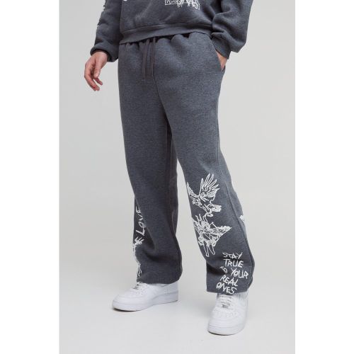 Jogging oversize à slogan graffiti - S - Boohooman - Modalova