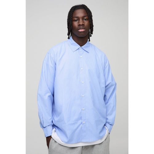 Chemise oversize rayée à manches longues - S - Boohooman - Modalova