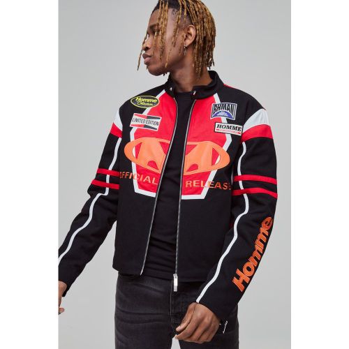 Tall - Veste biker à écussons - S - Boohooman - Modalova