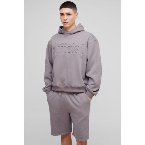 Survêtement oversize avec sweat à capuche et short - S - Boohooman - Modalova