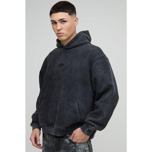 Sweat à capuche oversize délavé - MAN homme - S - Boohooman - Modalova