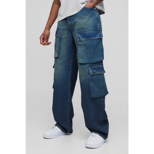 Tall - Jean cargo large à soufflets homme - 30 - Boohooman - Modalova