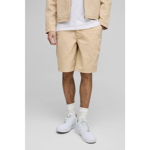 Short de travail large en twill - 28 - Boohooman - Modalova