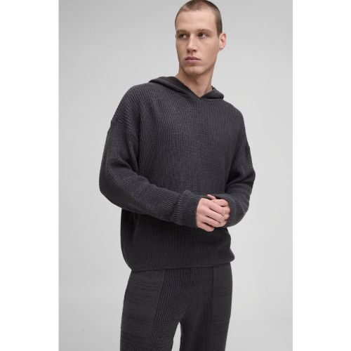 Sweat à capuche oversize en maille côtelée - S - Boohooman - Modalova