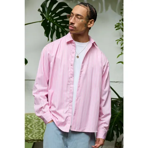 Chemise oversize à rayures et manches longues - S - Boohooman - Modalova