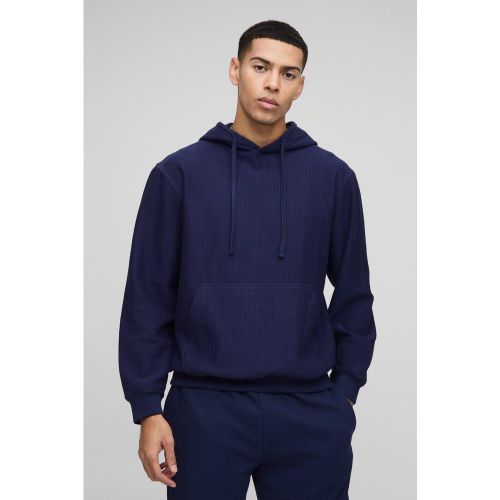 Sweat à capuche côtelé à motif jacquard homme - S - Boohooman - Modalova