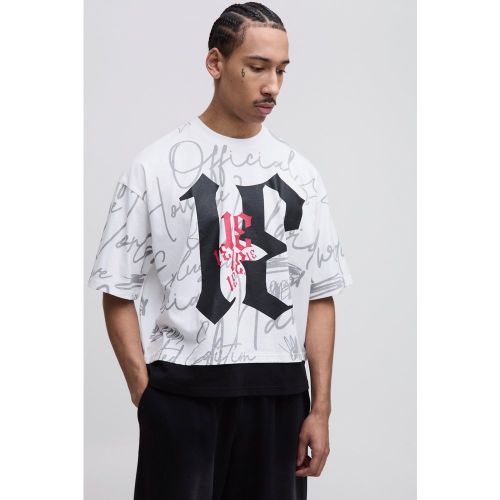 T-shirt oversize universitaire à imprimé oversize - S - Boohooman - Modalova