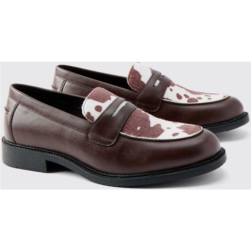 Mocassins en fausse peau de vache - 41 - Boohooman - Modalova