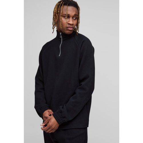 Tall - Sweat à col zippé et motif jacquard - S - Boohooman - Modalova