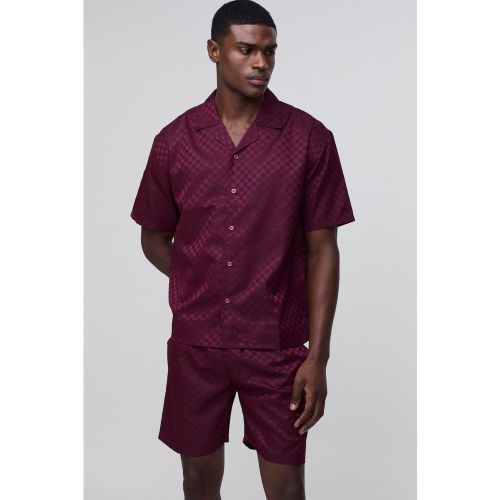 Ensemble oversize satiné à carreaux et short - S - Boohooman - Modalova