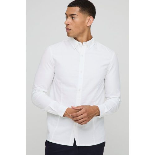 Chemise slim à col boutonné et manches longues - S - Boohooman - Modalova