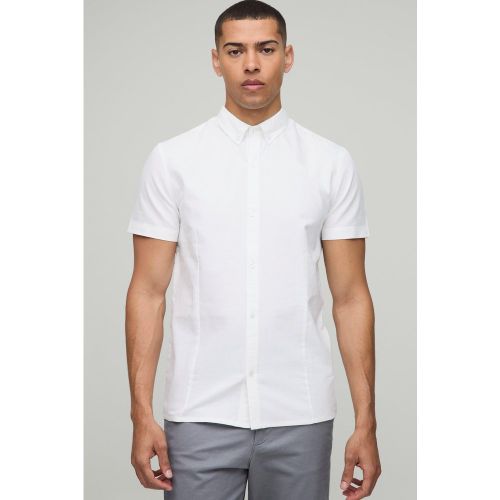 Chemise slim à col boutonné et manches courtes - S - Boohooman - Modalova