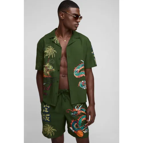 Ensemble oversize à imprimé dragon - S - Boohooman - Modalova