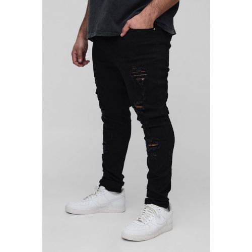 Grande taille - Jean skinny déchiré - 38 - Boohooman - Modalova
