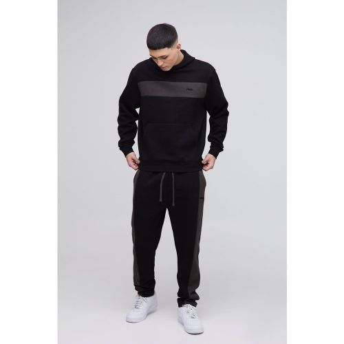 Survêtement à capuche color block - MAN - S - Boohooman - Modalova