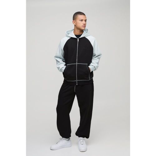 Survêtement oversize color block - MAN - S - Boohooman - Modalova