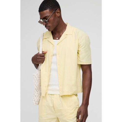 Chemise oversize en lin à manches courtes - S - Boohooman - Modalova