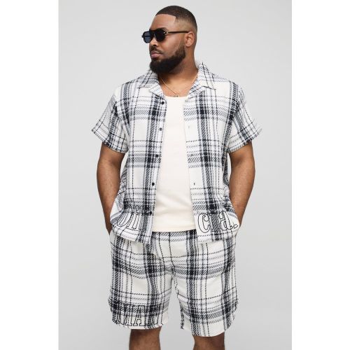 Grande taille - Ensemble à carreaux avec chemise et short - XXXL - Boohooman - Modalova