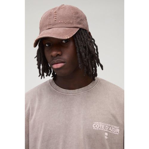 Casquette délavée à déchirures - ONE SIZE - Boohooman - Modalova