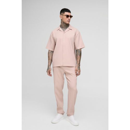 Tall - Ensemble plissé avec chemise et pantalon - S - Boohooman - Modalova