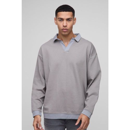 Polo de rugby à surpiqûres contrastantes homme - S - Boohooman - Modalova