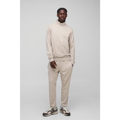Ensemble avec sweat basique à col zippé et jogging - S - Boohooman - Modalova