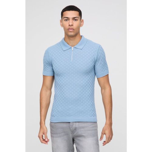 Polo habillé à col zippé - S - Boohooman - Modalova